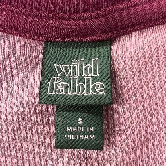 Wild Fable Purple Spliced Lettuce Trim Edge Long Sleeved Tee Shirt - S - Picture 8 of 10